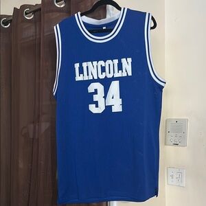 Blue Lincoln 34 Basketball Jersey